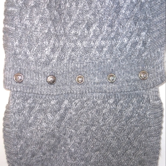 NWT 2-for-1 Infinity Scarves Lot Heather Grey knit and turquoise textured OS - Picture 7 of 16